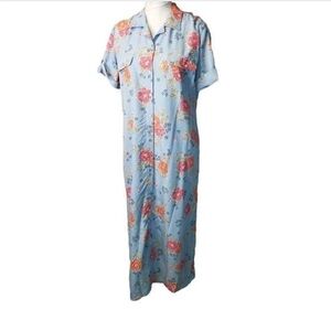 VTG Y2K 90’s LIZ CLAIBORNE FLORAL Crazy Horse SZ 10 Petite Shirt Dress Modest